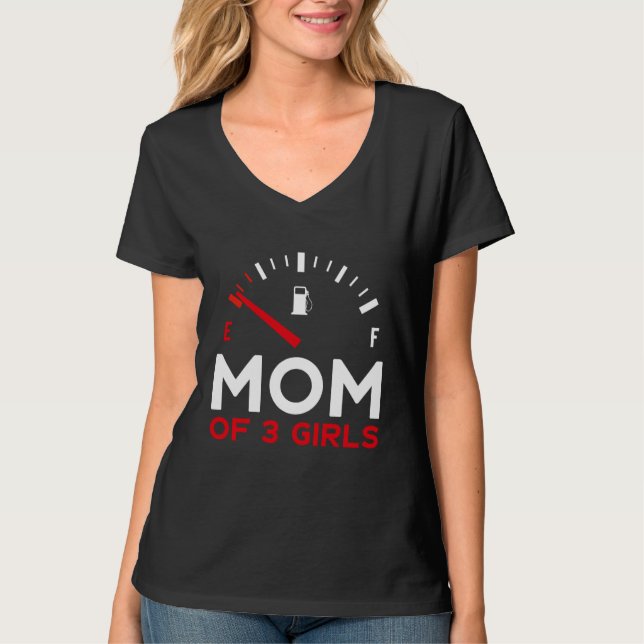T-shirt Mother of 3 Girls Mother's Day Mom (Devant)