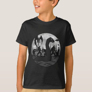 T-shirt Mothman Bigfoot Loch Ness Monster Aliens Ufo Fun C