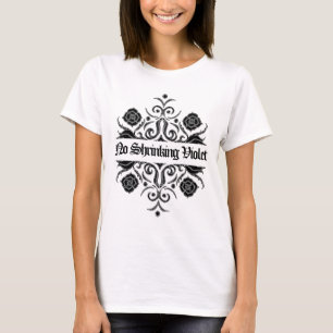 T-shirt Motif à fleurs murales "pas de violet rétrécissant