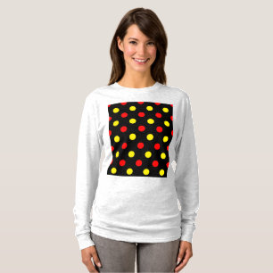 T-shirt Motif à pois jaune rouge noir 