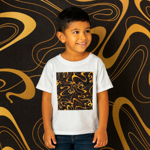T-shirt Motif Abstrait doré