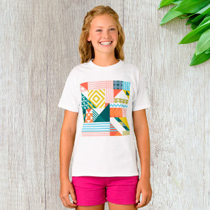 T-shirt Motif Abstrait géométrique moderne coloré