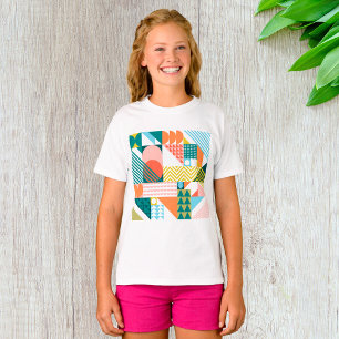 T-shirt Motif Abstrait géométrique moderne Gras rétro