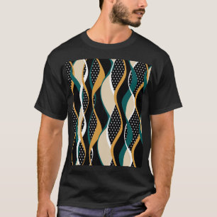 T-shirt motif Abstrait rayé, coloré ondulé.