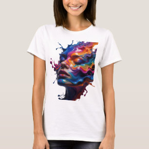 T-shirt Motif artistique abstrait argent iconique