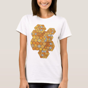 T-shirt Motif artistique abstrait orange vibrant