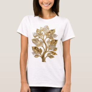 T-shirt Motif Artistique Arbre Doré Chic Gold