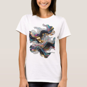 T-shirt Motif artistique ART ABSTRAIT Argent Moderne