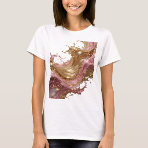 T-shirt Motif artistique ART ABSTRAIT Or fin