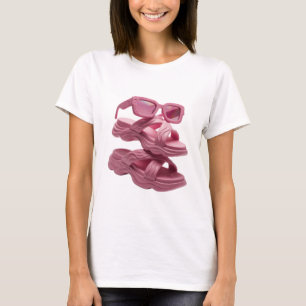 T-shirt Motif artistique ART ABSTRAIT Rose Statement