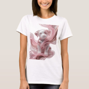 T-shirt Motif artistique Chien Glamour argenté spirituel