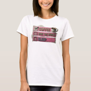 T-shirt Motif artistique COFFEE D'ABORD SAUVER LE MONDE Ro