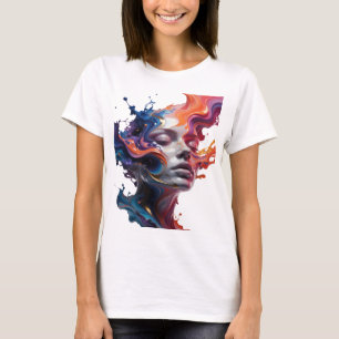 T-shirt Motif artistique d'ART ABSTRAIT en argent moderne