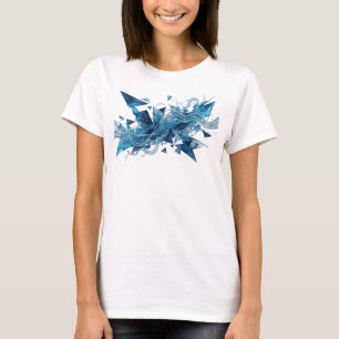 T-shirt Motif Artistique de FLUX D'EAU Bleu Moderne