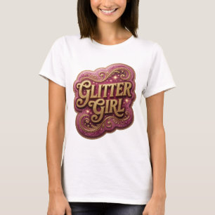 T-shirt Motif Artistique FILLE PAILLETÉE Or Moderne