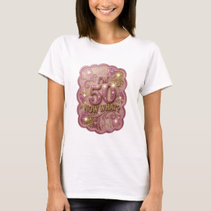 T-shirt Motif artistique Or Élégant J'AI 50 ET ALORS