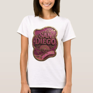T-shirt Motif Artistique Or Élégant SAN DIEGO