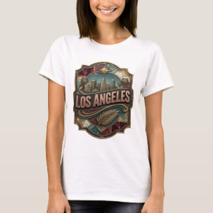 T-shirt Motif Artistique Or Moderne LOS ANGELES