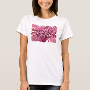 T-shirt Motif artistique Rose Classique VIVRE MA VIE À FON