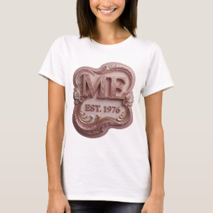 T-shirt Motif artistique rose décalé ME EST 1976