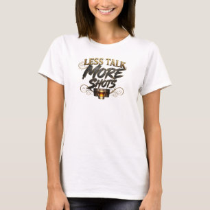 T-shirt Motif artistique Rose Élégant MOINS DE PARLER PLUS