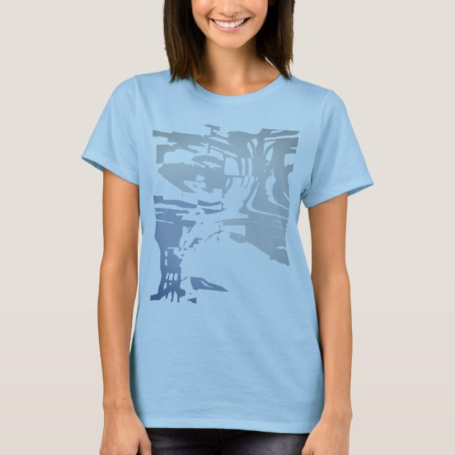 T-shirt Motif bleu ardoise gris de plage à la Batik (Devant)