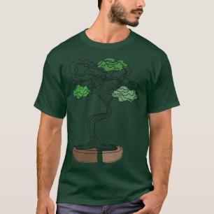 T-shirt Motif Bonsaï Arbre Dessiné à la Main Art en Ligne