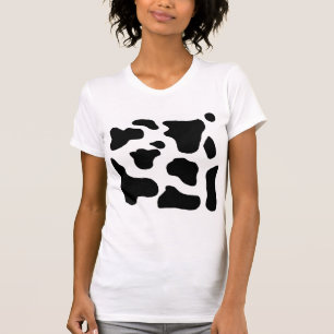 T-shirt Motif brouillé noir et blanc d'impression de vache