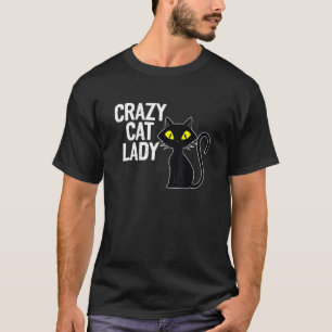 T-shirt Motif cadeau drôle de dame folle de chats Grande m