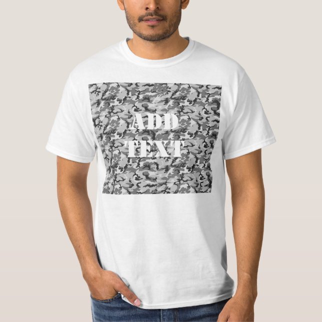 T-shirt Motif Camouflage urbain - Noir & Gris (Devant)