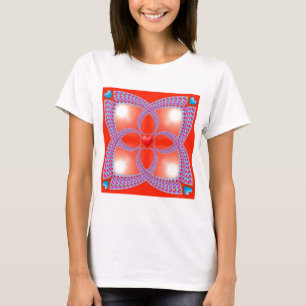 T-shirt Motif celtique rouge de fractale de coeur