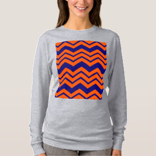 T-shirt Motif chevron zigzag bleu orange
