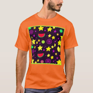 T-shirt Motif Coloré Étoile Et Fruits