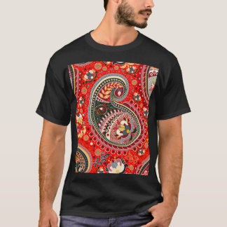 T-shirt Motif couleur Paisley Indian sans fil