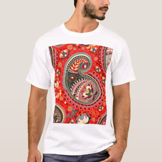 T-shirt Motif couleur Paisley Indian sans fil