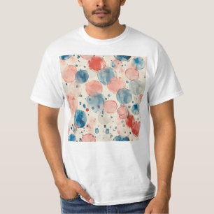 T-shirt Motif d'aquarelle à bulles colorées carrelées