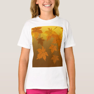 T-shirt Motif d'automne avec feuilles d'érable en chute et