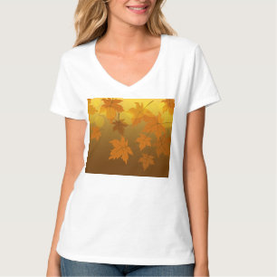 T-shirt Motif d'automne avec feuilles d'érable en chute et