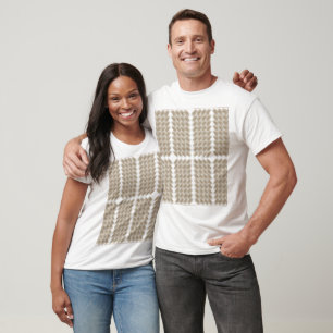 T-shirt motif de à damiers beige et blanc sur un blanc