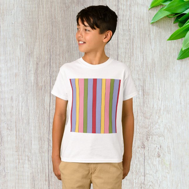 T-shirt Motif de bandes verticales colorées (Créateur téléchargé)
