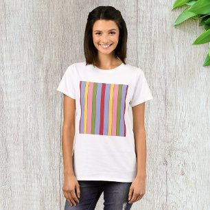 T-shirt Motif de bandes verticales colorées