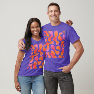 T-shirt Motif de blobs à dégradé moderne en rose et orange