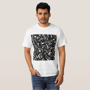 T-shirt Motif de camouflage noir et blanc "Fractura" 