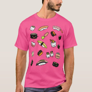 T-shirt Motif de caractères sushis mignons
