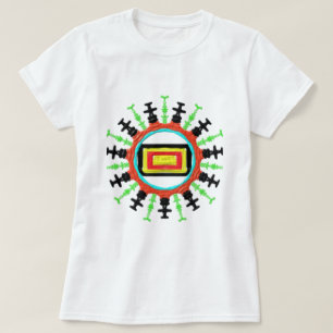 T-shirt motif de cercle unique cool abstrait coloré