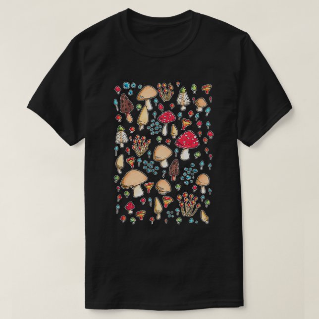 T-shirt Motif de champignons mixtes (Design devant)