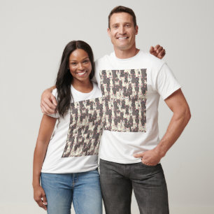 T-shirt Motif de chats blancs et gris