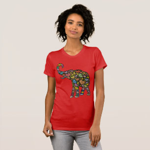T-shirt Motif de coeurs d'éléphant