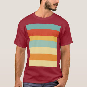 T-shirt Motif de couleur rétro rayé
