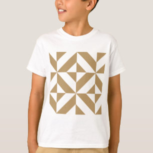 T-shirt Motif de cube géométrique Brown